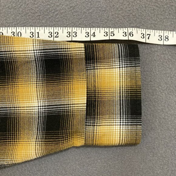 DIXXON The Fxck Cancer Flannel Men's 2X Gold Plaid Button Shirt 2XL - Picture 10 of 10